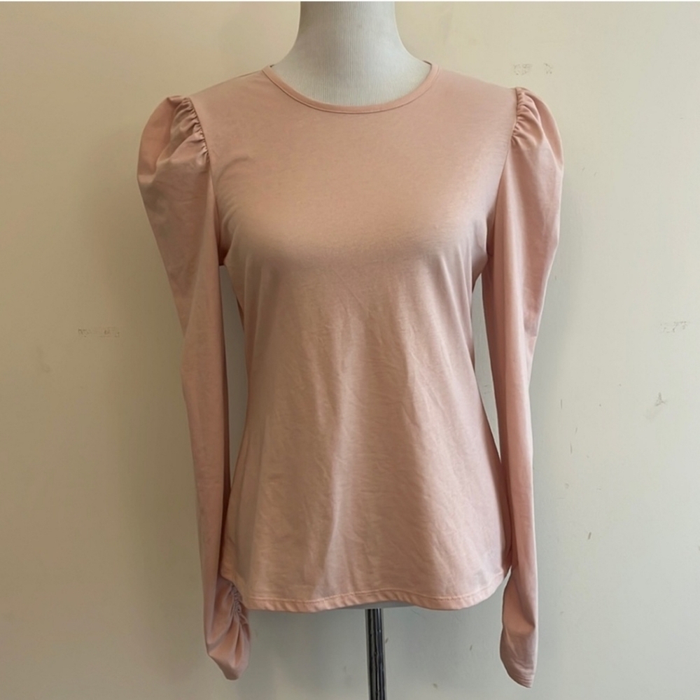 Rebecca Taylor Pink Puffy Sleeve Top Size Large